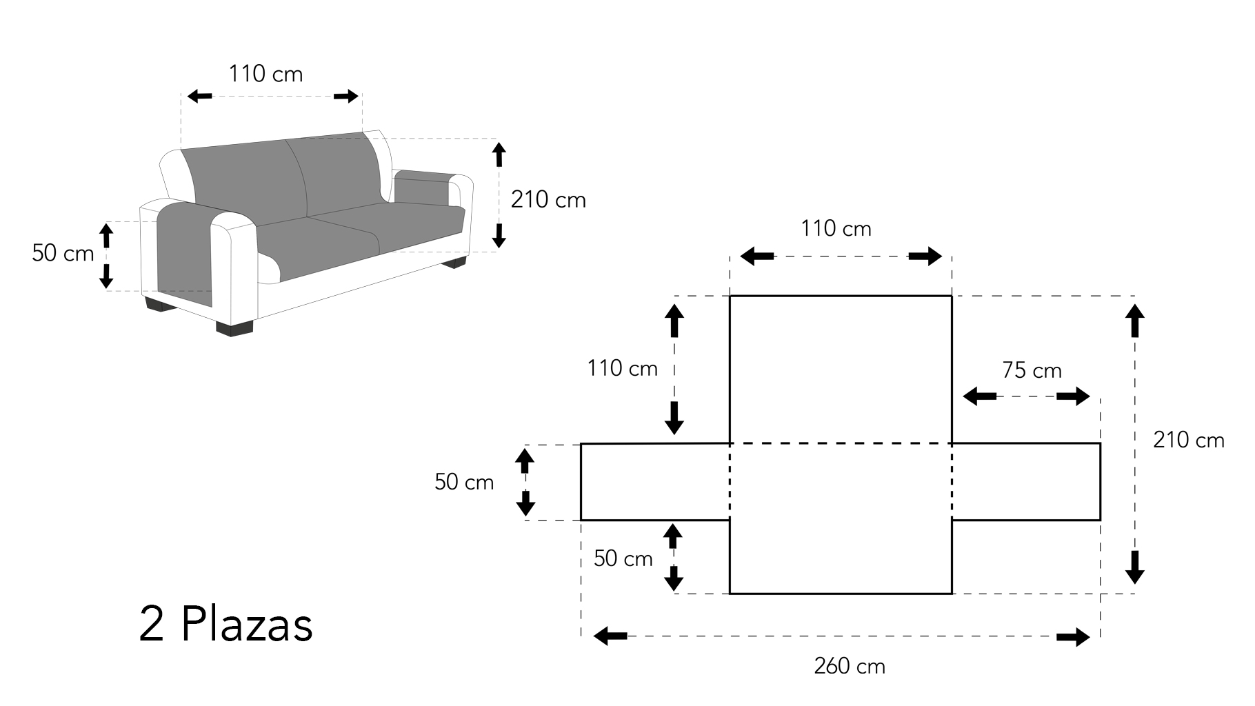 Cubre sofá dos plazas