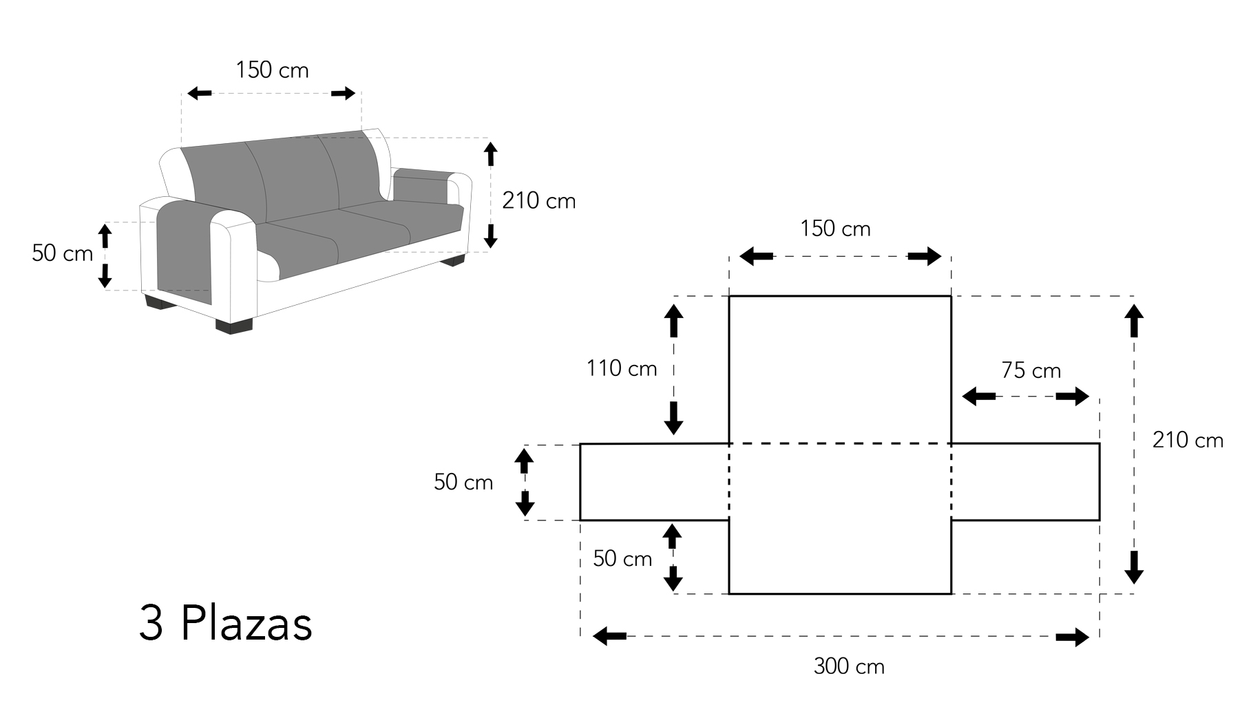 Cubre sofá 3 plazas