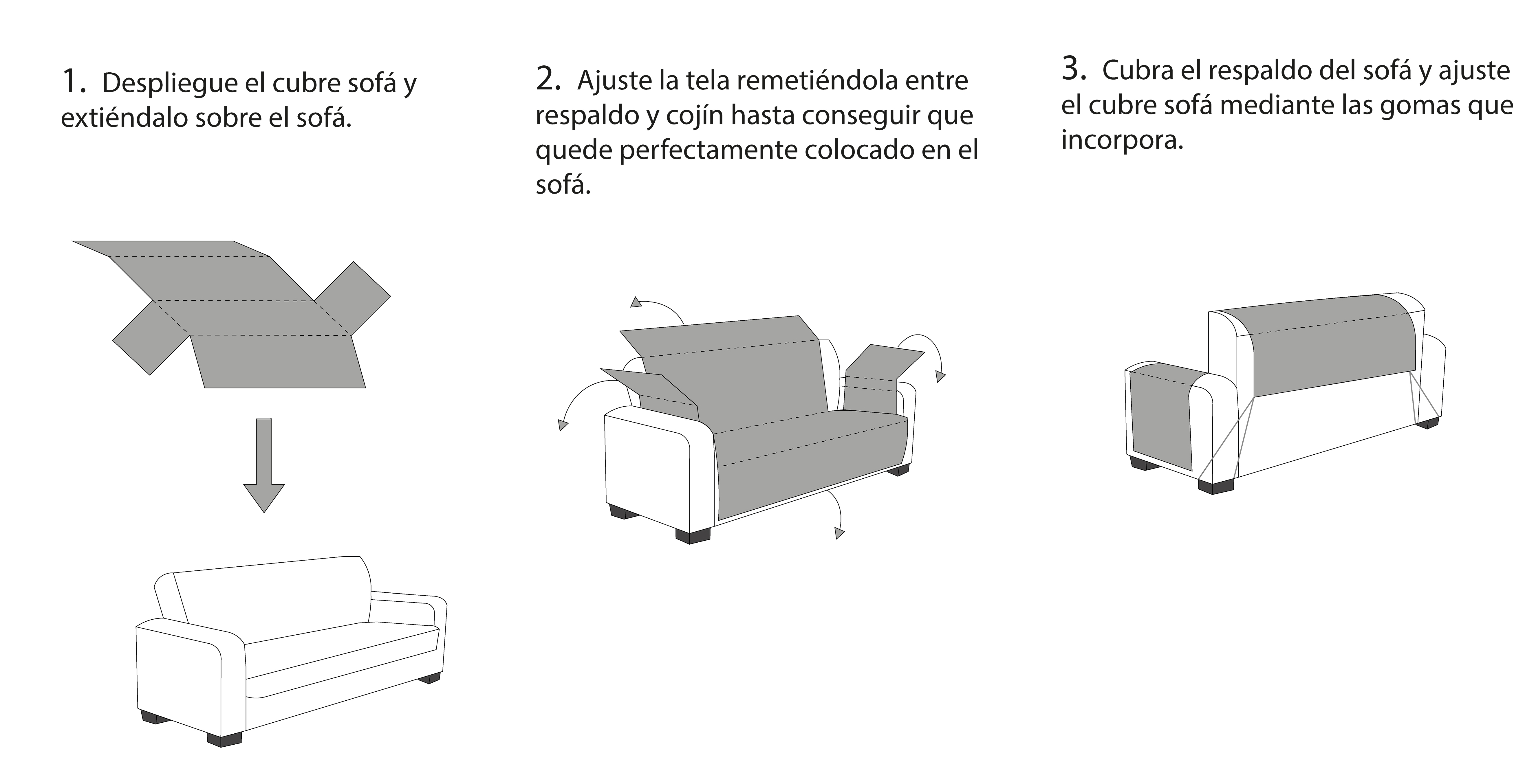 instrucciones cubre sofá